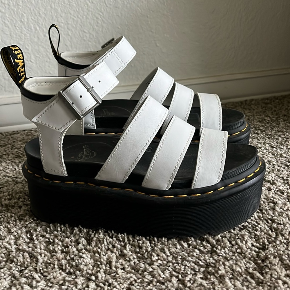 Dr. Martens white Blaire platform sandals